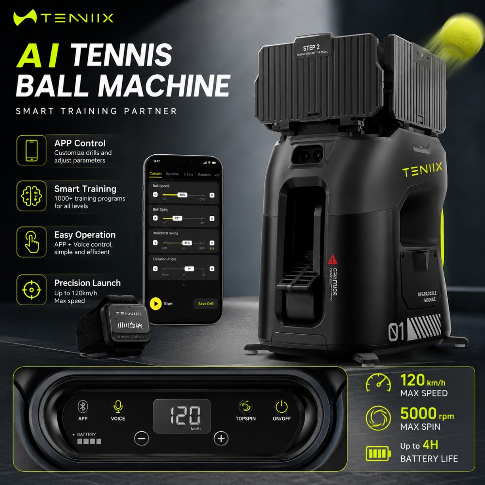 Máquina de Tênis AI: Lançador  - Badminton In English avaliação e preço
